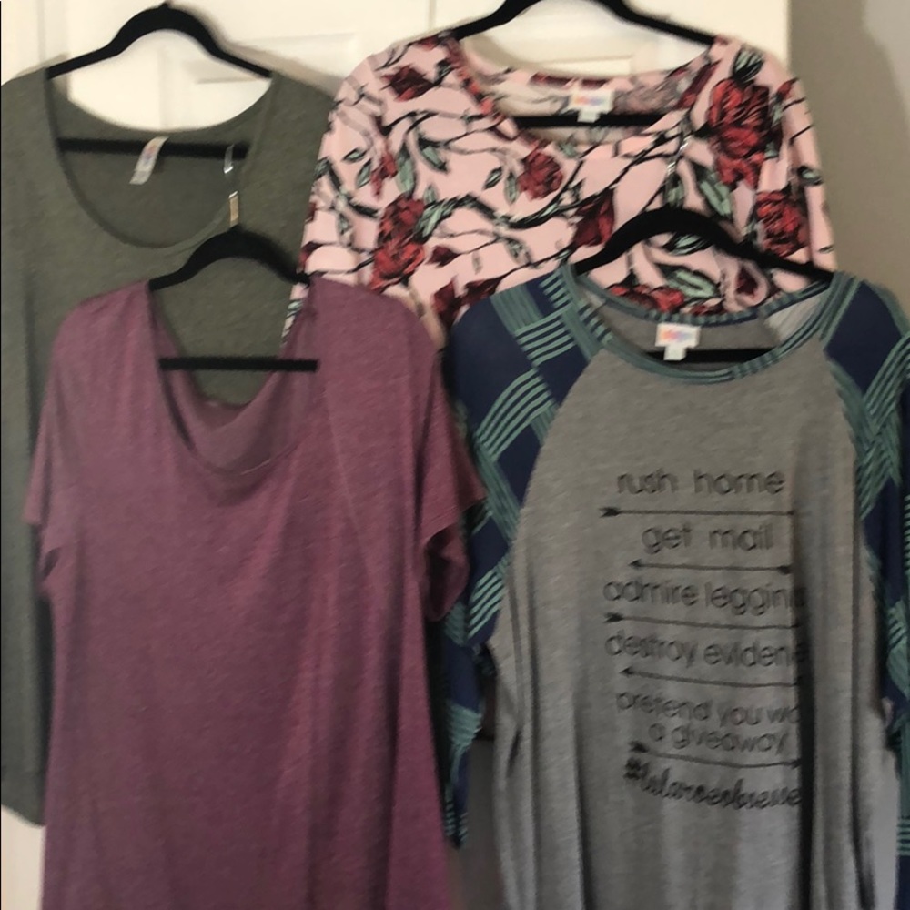 4 Lularoe tops all 2XL